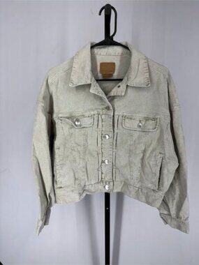 American Eagle Sage Green Corduroy Denim Jacket